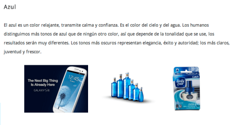 Ejemplo de guía de colores actual en Internet