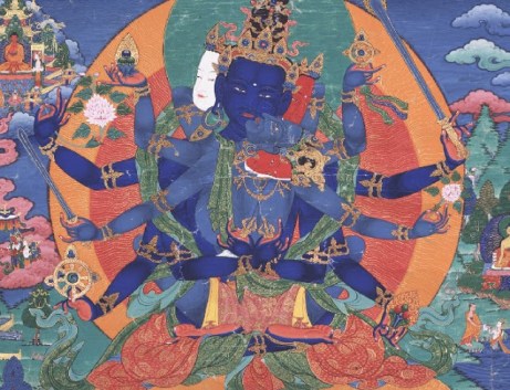 Guhyasamaja con Sparshavajra, "Encuentro Secreto", Siglo XVII. Rubin Museum of Art/Tibet House, Nueva   York